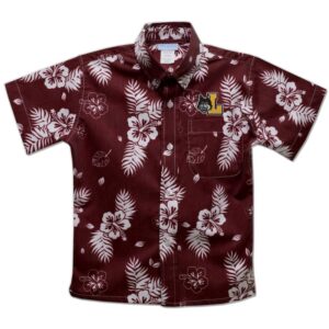 Toddler Vive La Fete Maroon Loyola Chicago Ramblers Hawaiian Print Button-Down Shirt