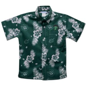 Youth Vive La Fete  Green USC Upstate Spartans Hawaiian Print Button-Down Shirt