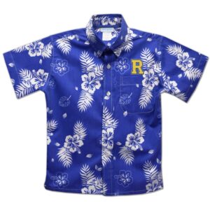 Youth Vive La Fete  Blue Rochester Yellow Jackets Hawaiian Print Button-Down Shirt