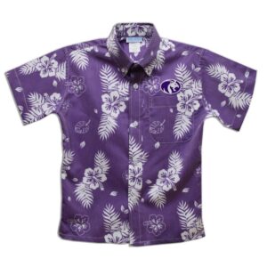 Youth Vive La Fete  Purple North Alabama Lions Hawaiian Print Button-Down Shirt