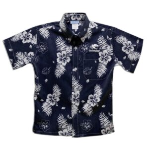 Youth Vive La Fete  Navy South Alabama Jaguars Hawaiian Print Button-Down Shirt