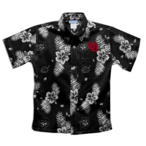 Youth Vive La Fete  Black Utah Utes Hawaiian Print Button-Down Shirt