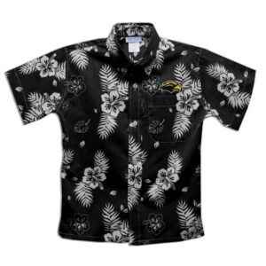 Youth Vive La Fete  Black Southern Miss Golden Eagles Hawaiian Print Button-Down Shirt