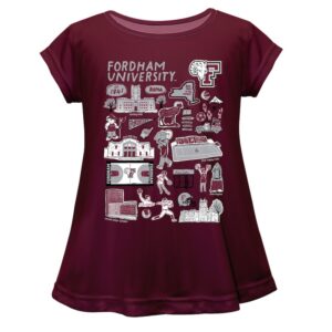 Girls Youth Vive La Fete  Maroon Fordham Rams Impressions Artwork A-Line Top