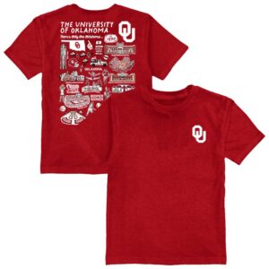 Youth Vive La Fete Crimson Oklahoma Sooners Impressions Artwork T-Shirt