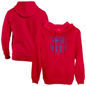 Men's 1863FC  Red Barcelona Mono Badge Fleece Pullover Hoodie