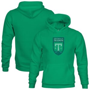 Youth 1863FC Green Greenville Triumph Color Badge Fleece Pullover Hoodie