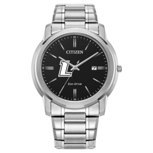 Men's Citizen Watch  Silver Loyola Greyhounds Eco-Drive Black Dial Watch