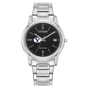 Women's Citizen Watch  Silver BYU Cougars Classic Eco-Drive Black Dial Watch