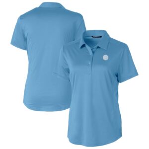 Women's Cutter & Buck  Powder Blue Chicago Cubs Eco Textured Stretch Recycled Polo