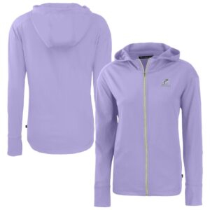 Women's Cutter & Buck Lavender Miami Marlins Daybreak Eco Recycled Full-Zip Hoodie