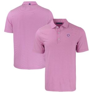 Men's Cutter & Buck Light Purple Las Vegas Raiders Forge Eco Double Stripe Stretch Recycled Polo
