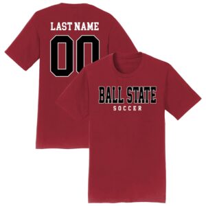Unisex Cardinal Ball State Cardinals NIL Pick-A-Player Women's Soccer Shirsey T-Shirt