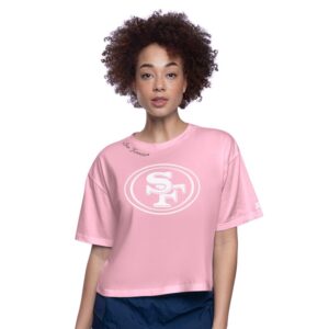 Women's Starter  Pink San Francisco 49ers Play the Ball Boxy Cropped T-Shirt