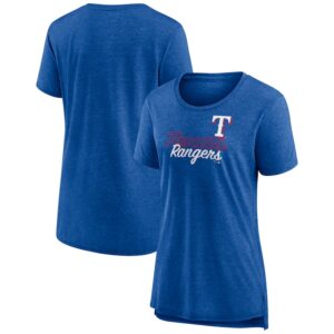 Women's Royal Texas Rangers Practice Time Tri-Blend T-Shirt