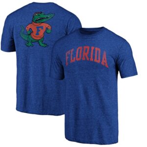 Men's Royal Florida Gators Vault Two Hit Arch Tri-Blend T-Shirt
