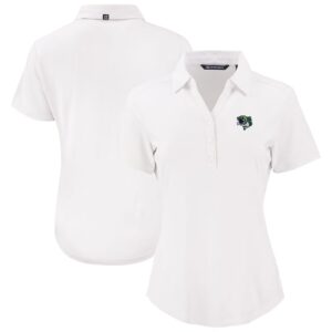 Women's Cutter & Buck  White Gwinnett Stripers Forge Eco Stretch Recycled Polo