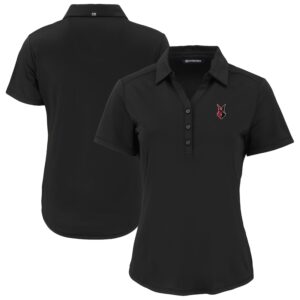 Women's Cutter & Buck  Black Indianapolis Indians Forge Eco Stretch Recycled Polo