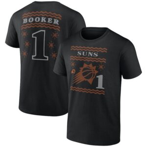 Men's Devin Booker Black Phoenix Suns Ugly Sweater Name & Number T-Shirt