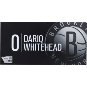 Dariq Whitehead Brooklyn Nets Player-Issued #0 Black Nameplate from the 2024-25 NBA Season