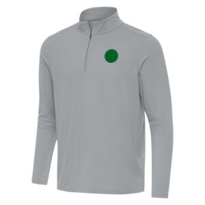 Men's Antigua  Gray Boston Bruins St. Patrick Intent Quarter-Zip Pullover Top