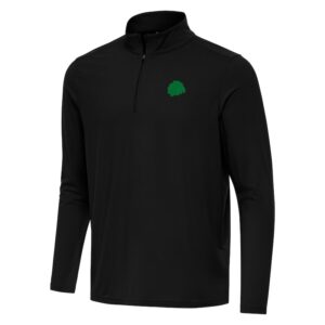 Men's Antigua  Black Chicago Blackhawks St. Patrick Intent Quarter-Zip Pullover Top