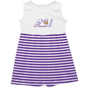 Girls Infant Vive La Fete  Purple Ashland Eagles Striped Tank Top Dress