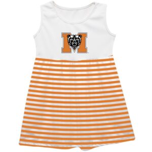 Girls Infant Vive La Fete  Orange Mercer Bears Striped Tank Top Dress