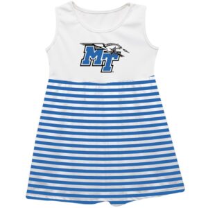 Girls Infant Vive La Fete  Light Blue MTSU Blue Raiders Striped Tank Top Dress