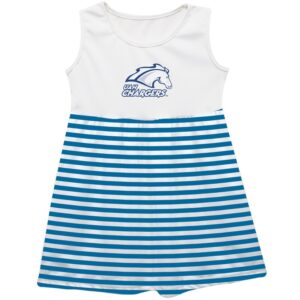 Girls Youth Vive La Fete  Blue UAH Chargers Striped Tank Top Dress