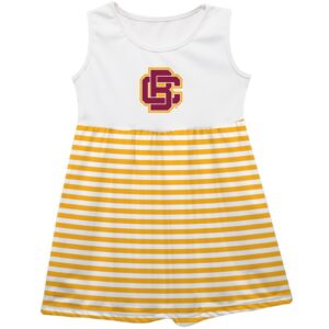 Girls Youth Vive La Fete  Gold Bethune-Cookman Wildcats Striped Tank Top Dress