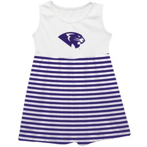 Girls Youth Vive La Fete  Purple High Point Panthers Striped Tank Top Dress