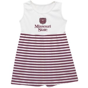 Girls Youth Vive La Fete  Maroon Missouri State University Bears Striped Tank Top Dress