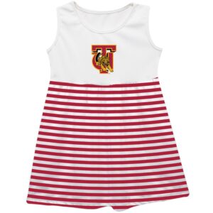 Girls Youth Vive La Fete  Crimson Tuskegee Golden Tigers Striped Tank Top Dress