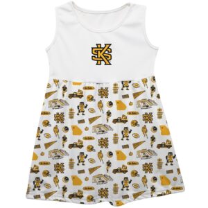 Girls Toddler Vive La Fete  White Kennesaw State Owls Impressions Artwork Tank Top Dress