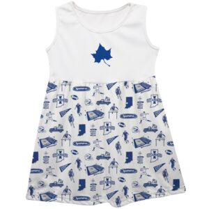 Girls Youth Vive La Fete  White Indiana State Sycamores Impressions Artwork Tank Top Dress
