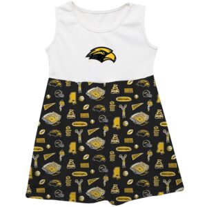 Girls Youth Vive La Fete  Black Southern Miss Golden Eagles Impressions Artwork Tank Top Dress