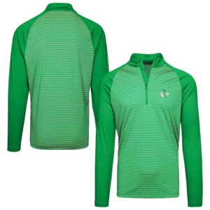 Men's Levelwear Green Chicago Blackhawks Charter Striped 3D Patch St. Patrick's Day Raglan Quarter-Zip Top