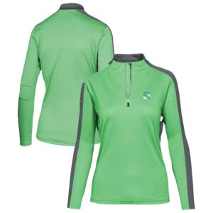 Women's Levelwear Green New York Rangers Remi 3D Patch St. Patrick's Day Quarter-Zip Top