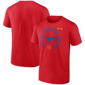 Men's  Red SMU Mustangs 2024 College Football Playoff T-Shirt