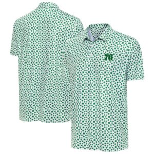 Men's Antigua  White Philadelphia 76ers St. Patrick's Day Cloverfield Polo