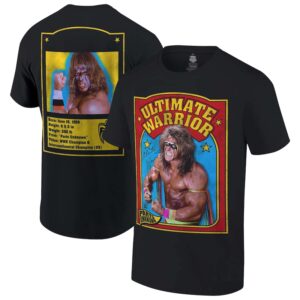 Men's Ripple Junction Black The Ultimate Warrior Retro Sports Card T-Shirt