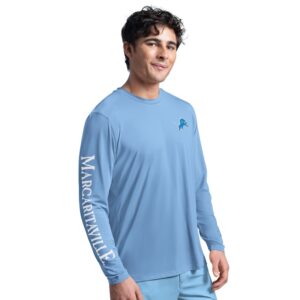 Men's G-III Sports by Carl Banks  Light Blue Detroit Lions Margaritaville Rock Harbor Long Sleeve Rashguard Top