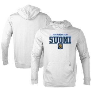 Men's Levelwear White Finland 2025 4 Nations Face-Off Thrive Tri-Blend Pullover Hoodie