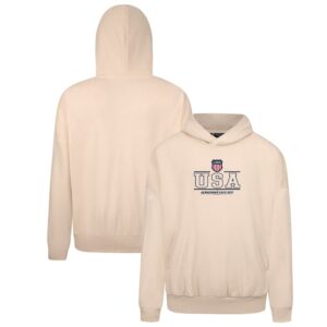 Men's Levelwear Khaki USA 2025 4 Nations Face-Off Contact Pullover Hoodie
