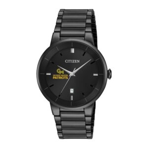 Men's Citizen Watch Black George Mason Patriots Stainless Steel Watch