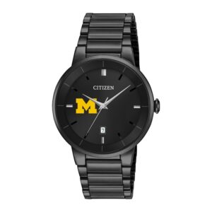 Men's Citizen Watch Black Michigan Wolverines Stainless Steel Watch