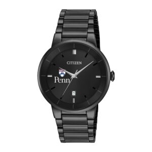 Men's Citizen Watch Black Pennsylvania Quakers Stainless Steel Watch