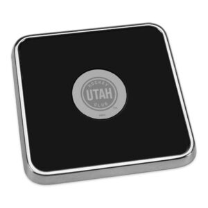 Silver Utah Hockey Club Square Coaster