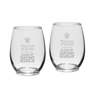 William & Mary Tribe Class of 2025 21oz. Stemless Wine Glass Two-Piece Set
